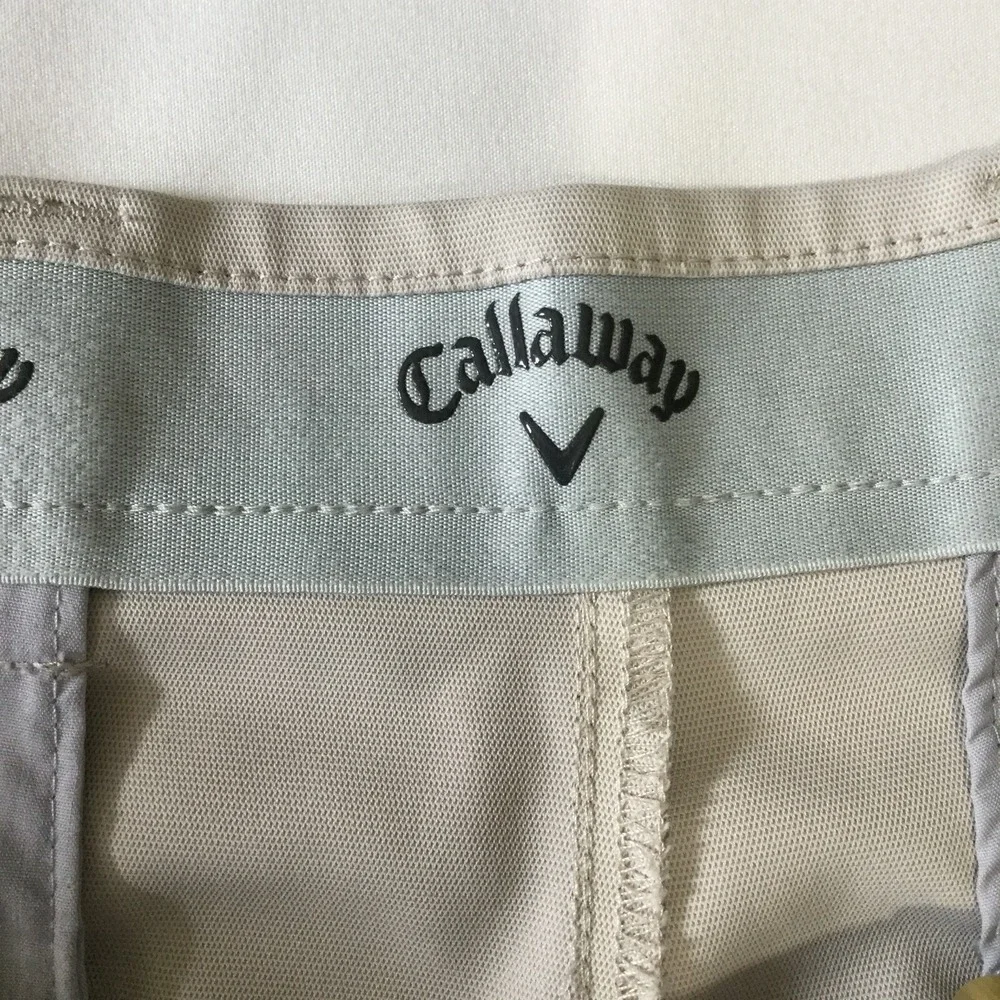 Callaway Golf Pants Mens 40x30 Beige Chino Performance Flat Front Chino Trousers